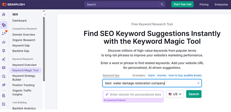 Semrush-keyword-research-tool