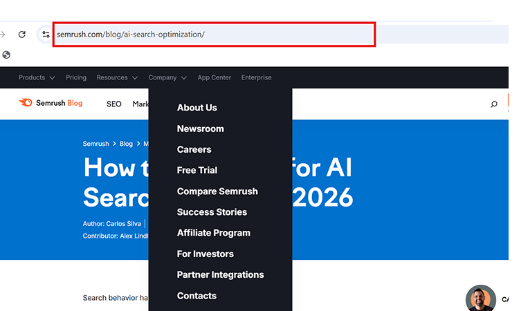 descriptive and well optimized url
