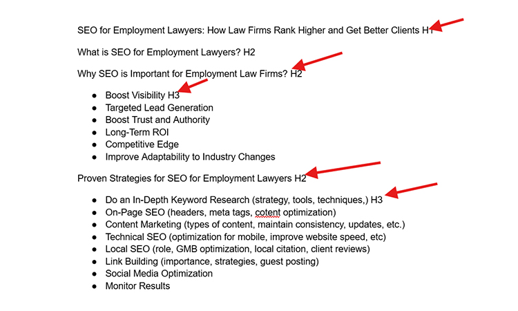 ensure a proper structure of your content