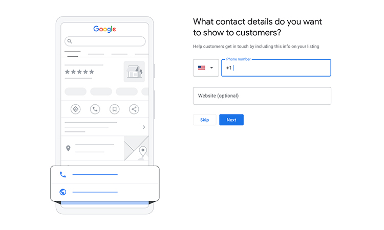 enter contact details
