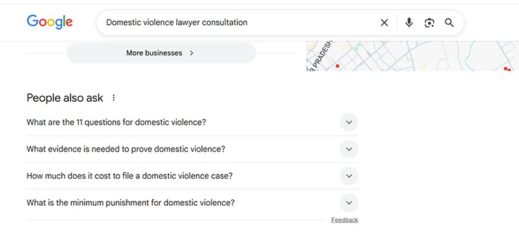 googles people aslo ask for section