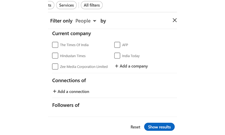 sort only option in linked in