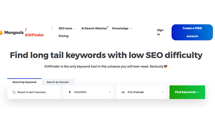 mangools-keyword-finder